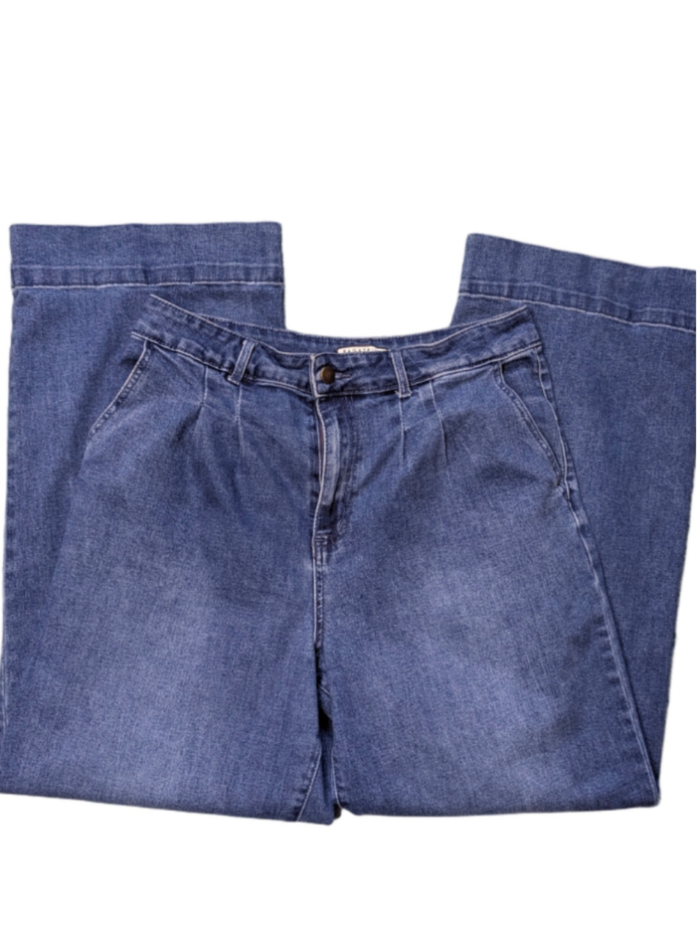 Bagatelle Collection Pleated Wide Leg Trouser Jeans High Rise Blue Size 30